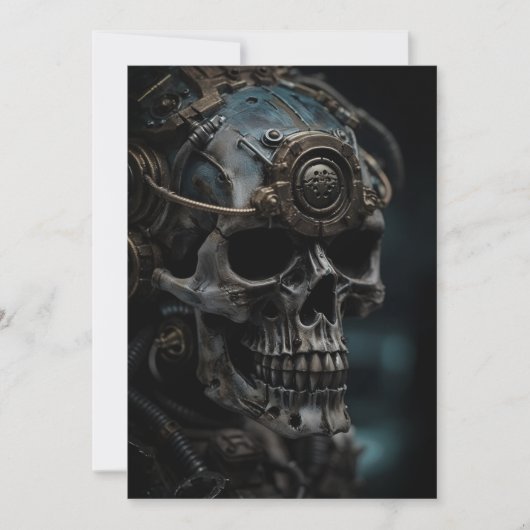 Steampunk Halloween Feestuitnodiging Kaart (Voorkant)