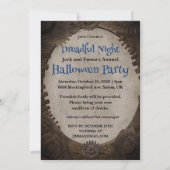 Steampunk Halloween Feestuitnodiging Kaart (Achterkant)