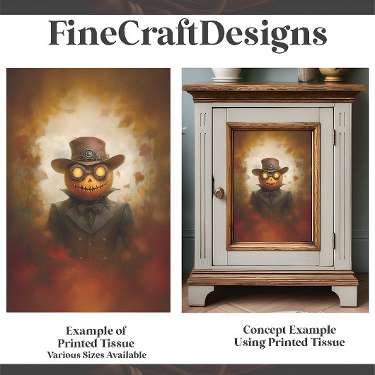 Steampunk Halloween Jack O Lantern F3 Decoupage Tissuepapier