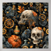 Steampunk Halloween Kunstposter Poster (Voorkant)