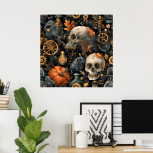 Steampunk Halloween Kunstposter Poster