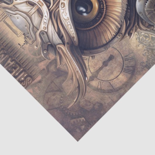 Steampunk Halloween Owl Tissuepapier (Detail)