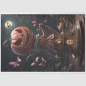 Steampunk Halloween pink corset Pumpkin Head Tissuepapier (Voorkant)