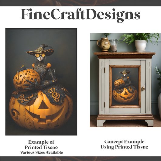 Steampunk Halloween Pompoen Lady F2L Decoupage Tissuepapier