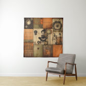 Steampunk Halloween Tapestry Wandkleed (In situ)