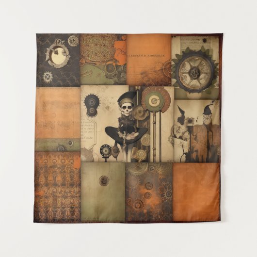 Steampunk Halloween Tapestry Wandkleed (Voorkant)