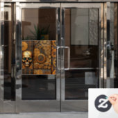 Steampunk Halloween venster Cling Raamsticker (Kantoordeur)