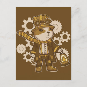 Steampunk Hampster Briefkaart