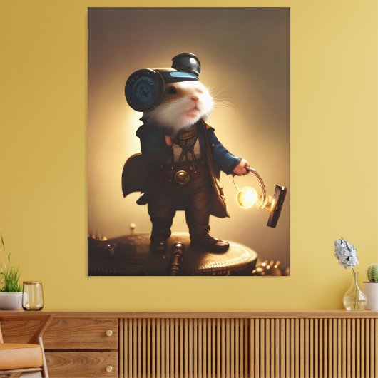 Steampunk Hamster Canvas Afdruk (Insitu (Woonkamer))