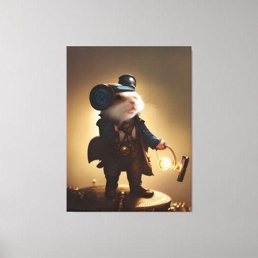 Steampunk Hamster Canvas Afdruk (Voorkant)