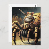 Steampunk Hamster en Spider Briefkaart (Voorkant / Achterkant)