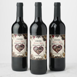 Steampunk Happily Ever After | Proost Trouwen Wijn Etiket