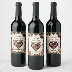 Steampunk Happily Ever After Proost Trouwen Wijn Etiket