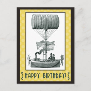 Steampunk Happy Birthday Briefkaart
