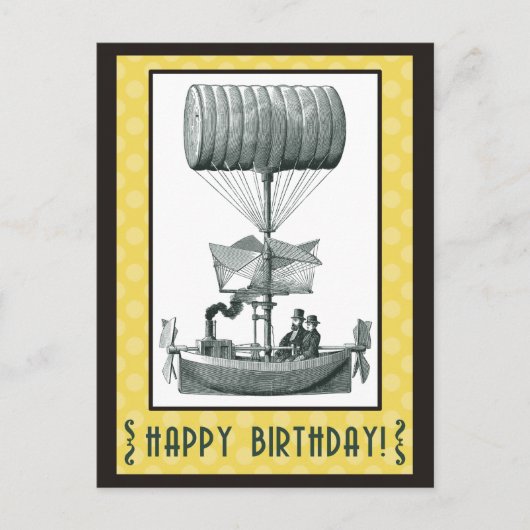Steampunk Happy Birthday Briefkaart (Voorkant)