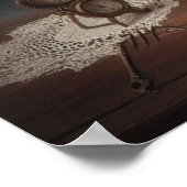 Steampunk harp = bladmuziek achtergrond poster (Hoek)