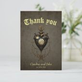 Steampunk hart, bedankkaart (Staand voorkant)