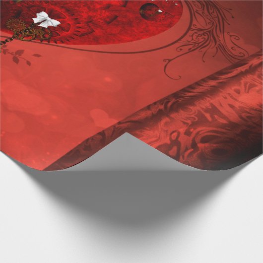 Steampunk hart cadeaupapier (Hoek)