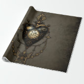 Steampunk hart, cadeaupapier (Uitgerold)