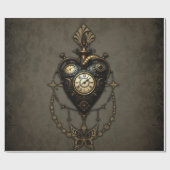 Steampunk hart, cadeaupapier (Vlak)