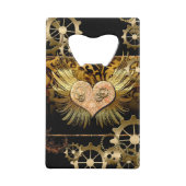 Steampunk hart creditkaart flessenopener (Voorkant)