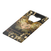 Steampunk hart creditkaart flessenopener (Achterkant Gekanteld)
