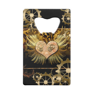 Steampunk hart creditkaart flessenopener
