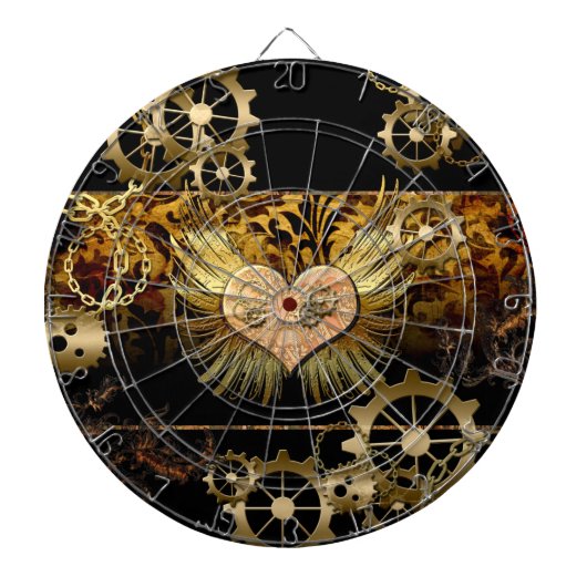 Steampunk hart dartbord (Voorkant)