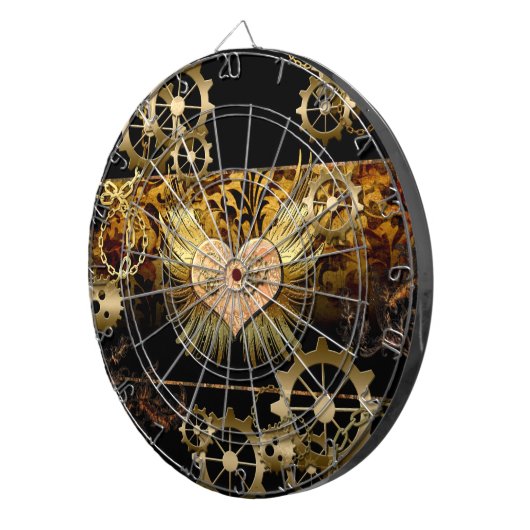 Steampunk hart dartbord (Voorkant Rechts)