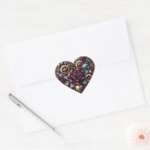 Steampunk Hart en Rozen Hart Sticker (Envelop)