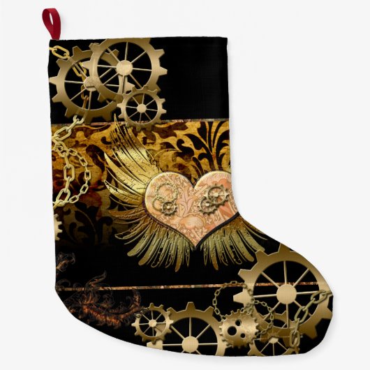 Steampunk hart grote kerstsok (Voorkant)