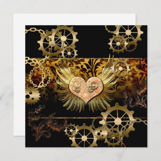 Steampunk hart kaart (Voorkant / Achterkant)