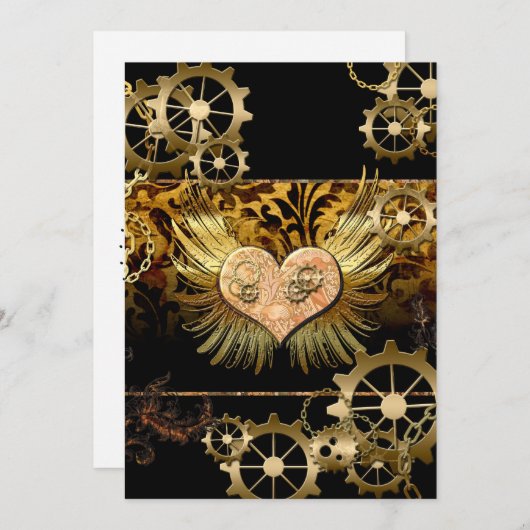 Steampunk hart kaart (Voorkant / Achterkant)