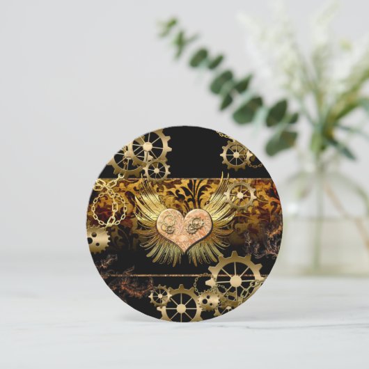 Steampunk hart kaart (Staand voorkant)