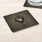 Steampunk hart, kartonnen onderzetters (Schuin)