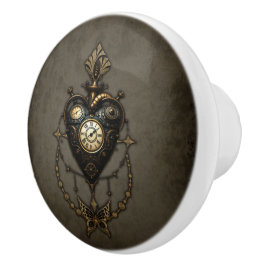 Steampunk hart keramische knop