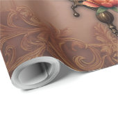 Steampunk Hart met Bloemen Cadeaupapier (Rol Hoek)