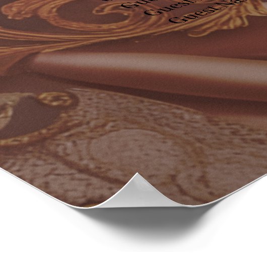 Steampunk Hart met Bloemen Poster (Hoek)