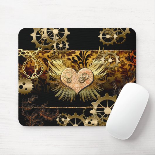 Steampunk hart muismat (Met muis)
