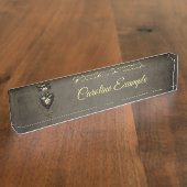 Steampunk hart, naambordje (Zijkant)