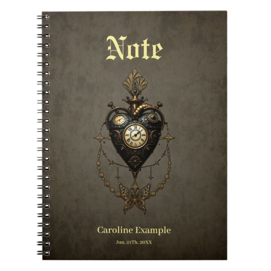 Steampunk hart, notitieboek (Voorkant)