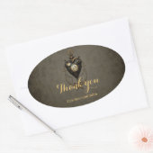 Steampunk hart, ovale sticker (Envelop)