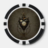 Steampunk hart, poker chips (Voorkant)