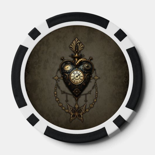 Steampunk hart, poker chips (Achterkant)