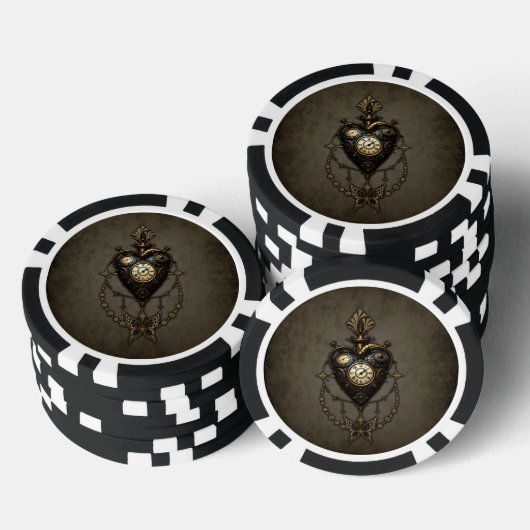 Steampunk hart, poker chips (Opstapeling)