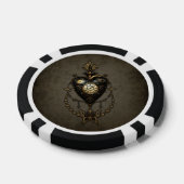 Steampunk hart, poker chips (Enkel)