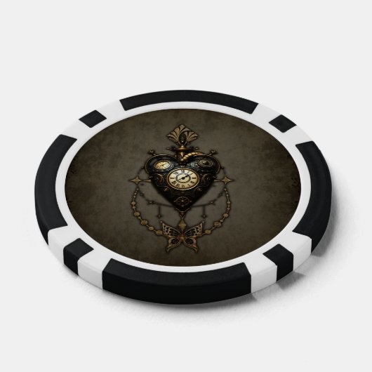 Steampunk hart, poker chips (Enkel)