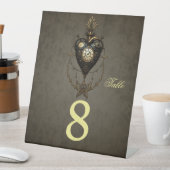 Steampunk hart, reclamebord met voetstuk (Insitu)