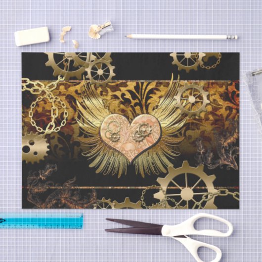 Steampunk hart tissuepapier (Craft)