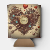 Steampunk hart/Valentijnsdag Blikjeskoeler (Achterkant)